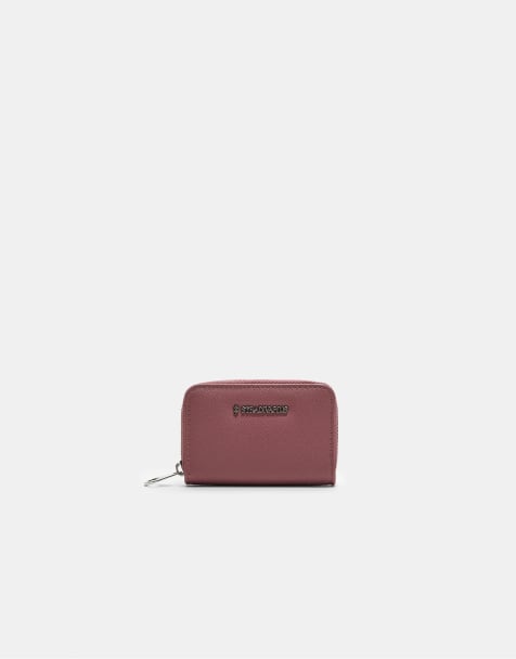 Stradivarius - Borsellino bordeaux basic con zip - view 1