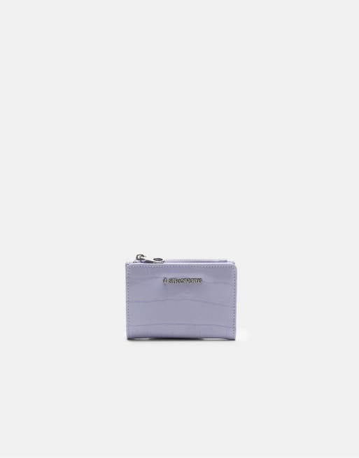 Stradivarius - Borsellino color malva effetto coccodrillo