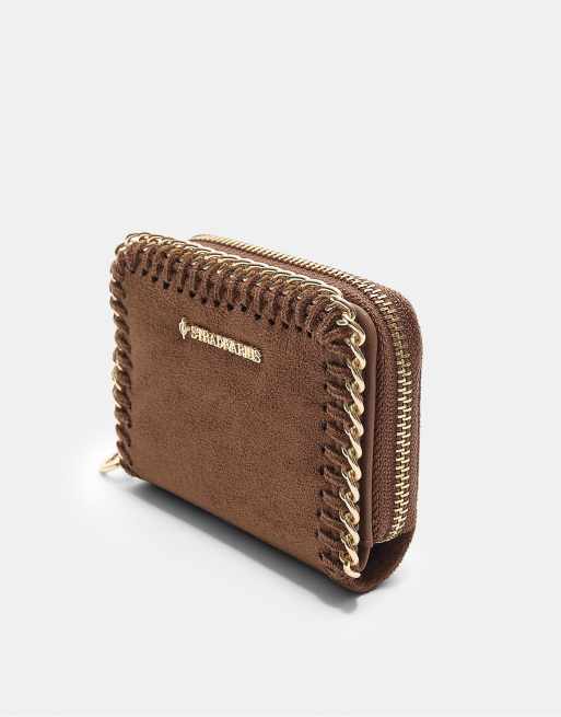 Stradivarius - Borsellino color terracotta con catenina e zip