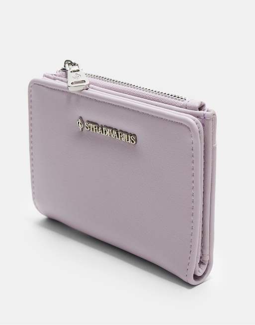 Stradivarius - Borsellino portacarte color malva con zip