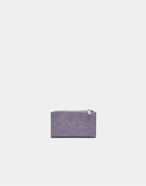 Stradivarius - Borsellino portacarte luccicante color malva con zip