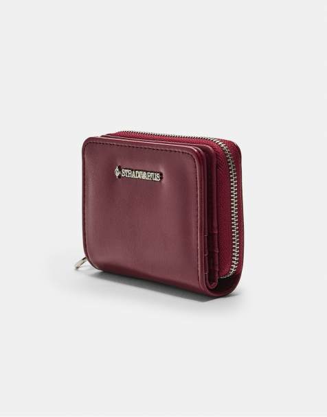 Stradivarius - Borsellino rettangolare color bordeaux con zip - view 1