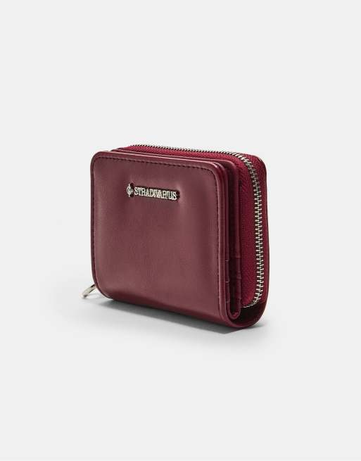 Stradivarius - Borsellino rettangolare color bordeaux con zip