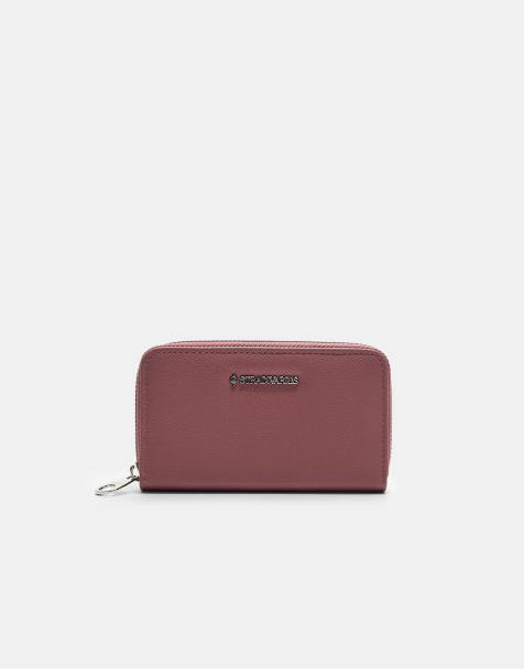Stradivarius - Borsellino rettangolare color bordeaux con zip - view 1
