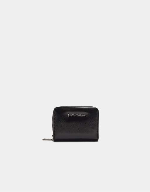 Stradivarius - Borsellino rettangolare nero con dettagli luccicanti