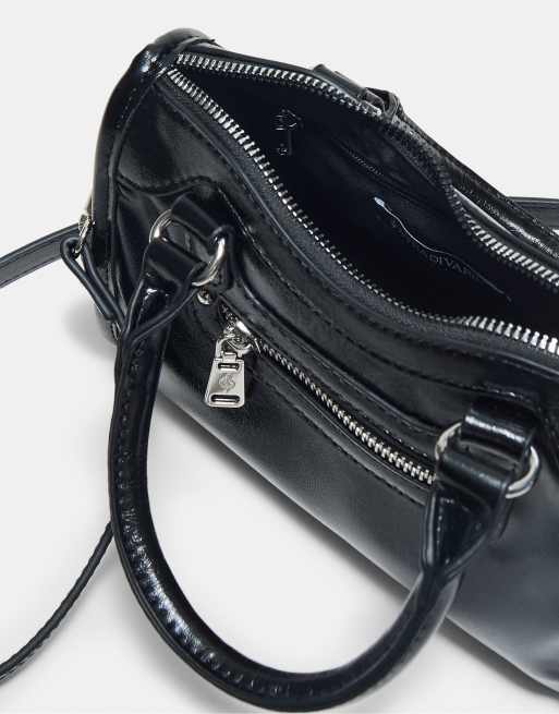 Stradivarius - Borsetta a tracolla nera con tasca, 4 di 4