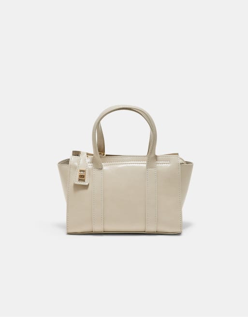 Stradivarius borsetta mini con chiusura a scatto color ecru
