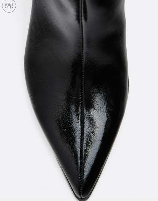 Stradivarius bottes à petit talon large en noir, 3 de 4