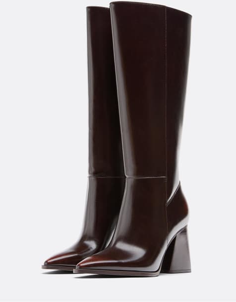 Stradivarius - Bottes à talon haut - Marron - view 1