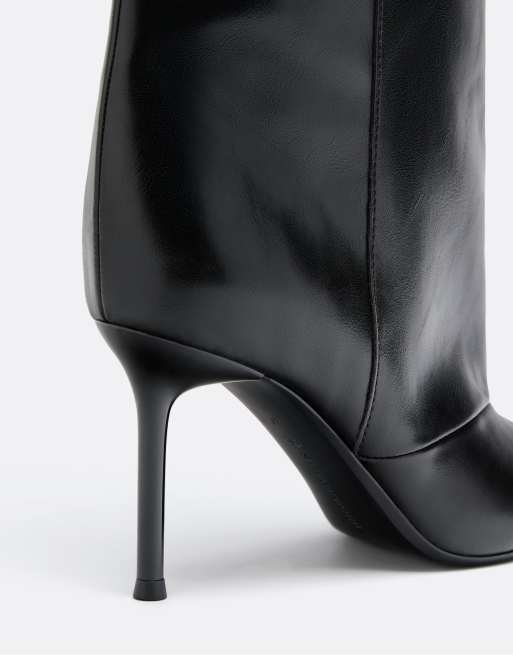 Stradivarius bottes à talons aiguilles à tige large noires, 6 de 6