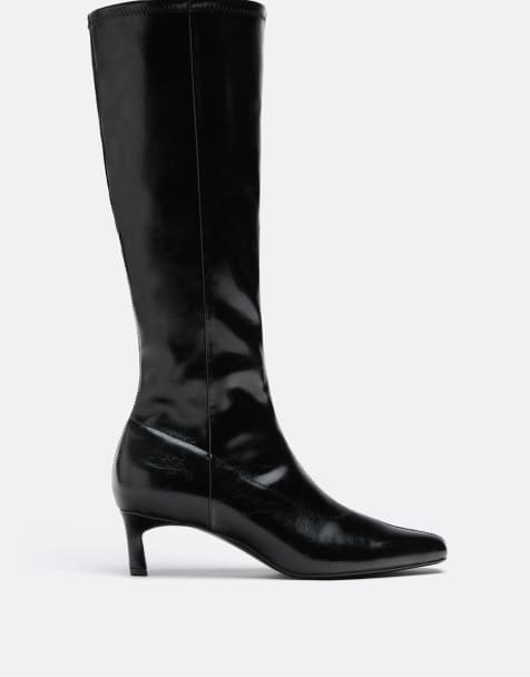 Stradivarius bottes à talons aiguilles noires - view 1