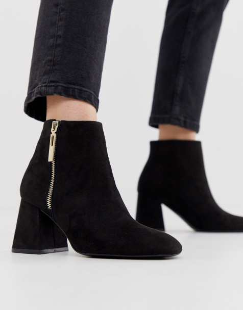 Stradivarius - Bottes à talons avec fermeture éclair sur le côté - Noir