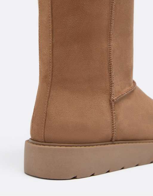 Stradivarius Bottes doublées en faux-fur couleur camel, 4 de 5