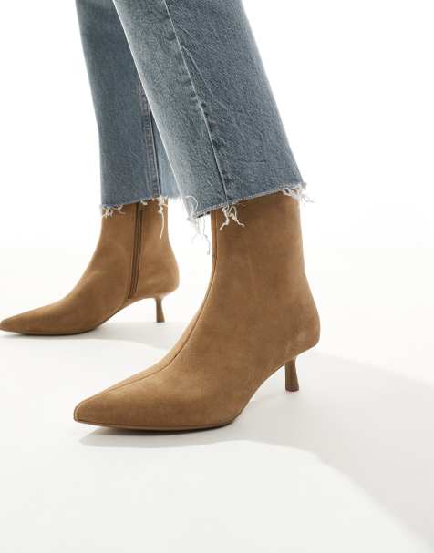 Stradivarius - Bottes en daim à talon - Fauve - view 1