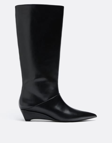Stradivarius Bottes montantes compensées noires - view 1