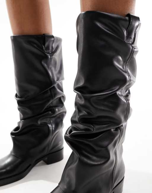 Stradivarius - Bottes souples à bout carré - Noir , 3 de 4
