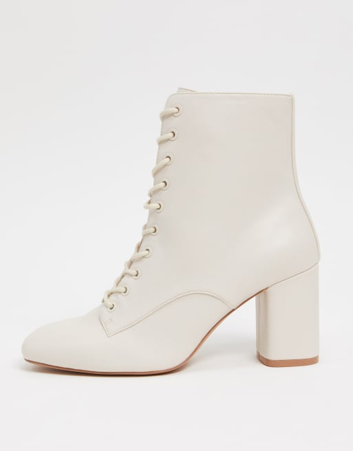 Stradivarius Bottines lacets Blanc