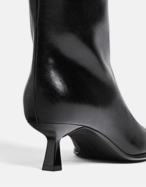 Stradivarius - Bottines à petit talon - Noir