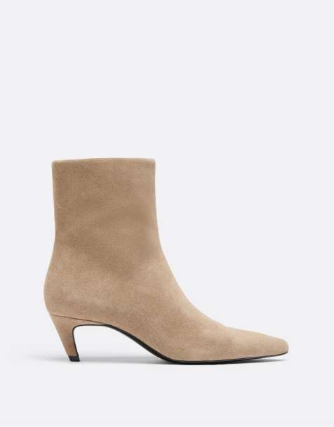 Stradivarius Bottines à talon kitten en taupe - view 1