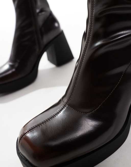 Stradivarius Bottines a talon Marron ASOS