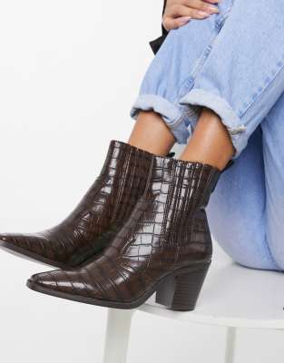 bottes stradivarius marron