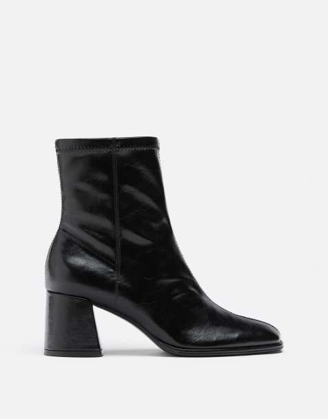 Stradivarius bottines basiques à talon moyen noires - view 1