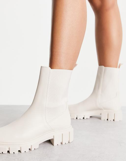 Bottines blanches stradivarius new arrivals