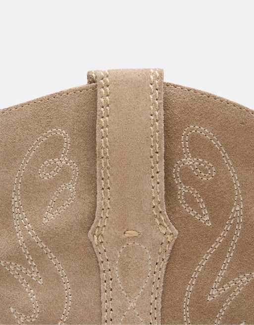 Stradivarius bottines cowboy à talons beige, 7 de 7