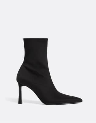 Bottines en tissu à talons aiguilles - Noir 37