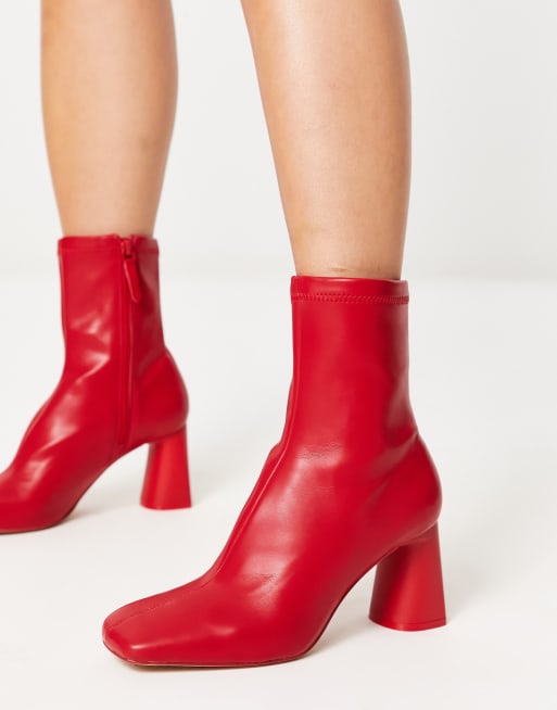 Bottines best sale rouge talon