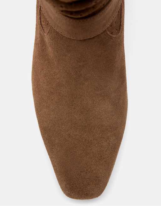 Stradivarius - Bottines souples en cuir à détails ajourés - Marron, 3 de 4