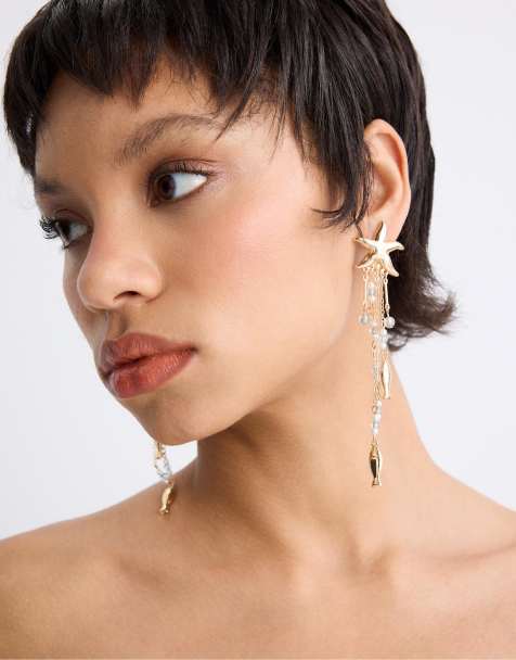 Stradivarius - Boucles d'oreilles étoiles effet cascade - Bleu - view 1