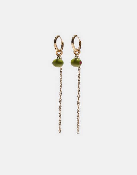Stradivarius - Boucles d'oreilles olives - Vert olive - view 1