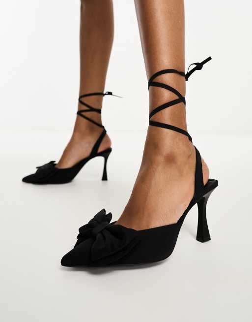 Black heels hot sale with bow