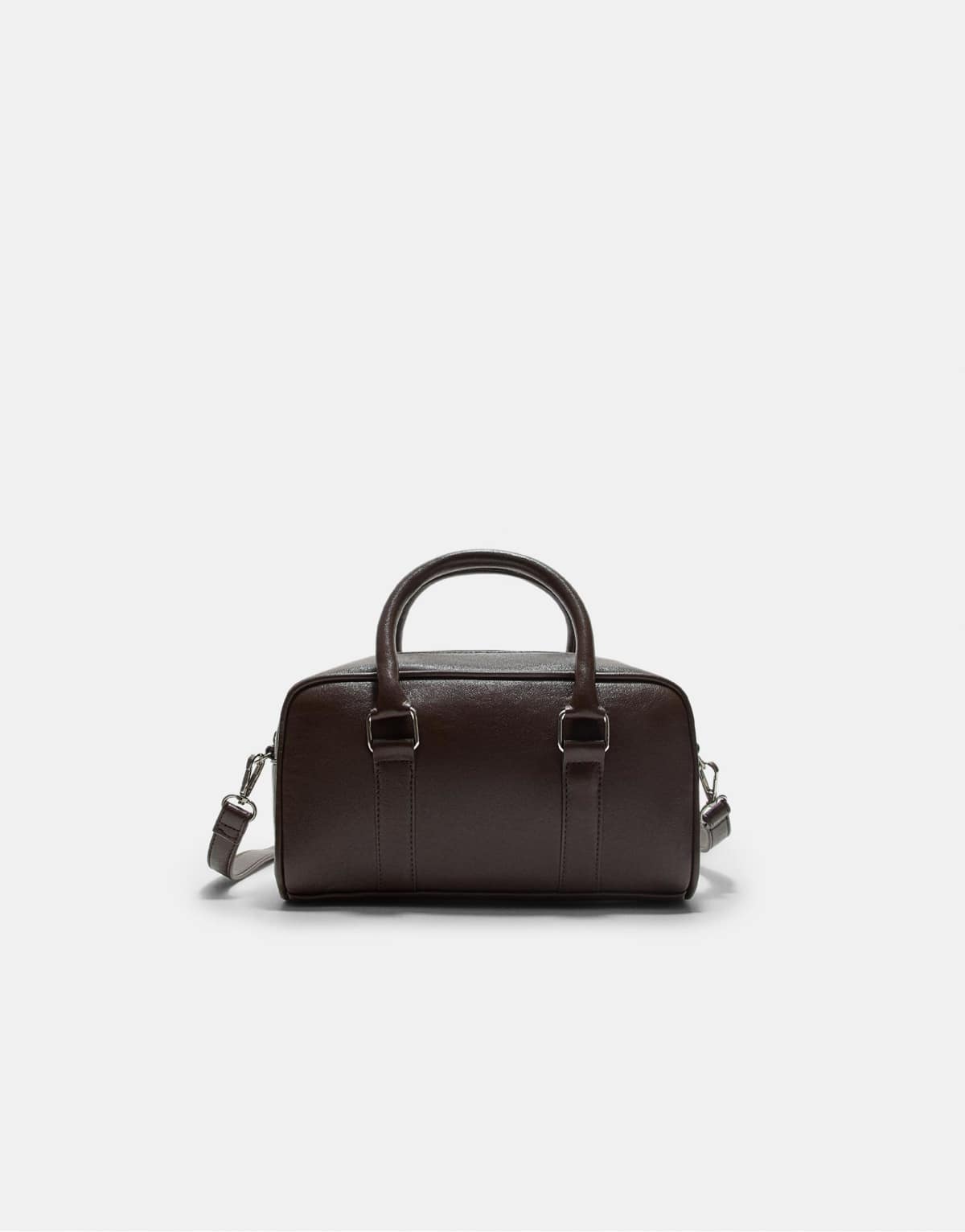 Stradivarius Bowling bag with rings in brown