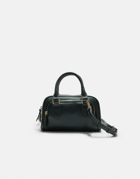 Stradivarius - Bowlingtas met rits in kaki - view 1