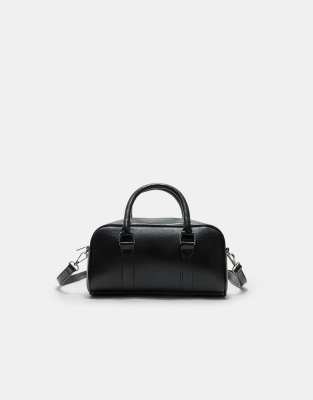 Stradivarius - Bowlingtasche in Schwarz mit Ringen