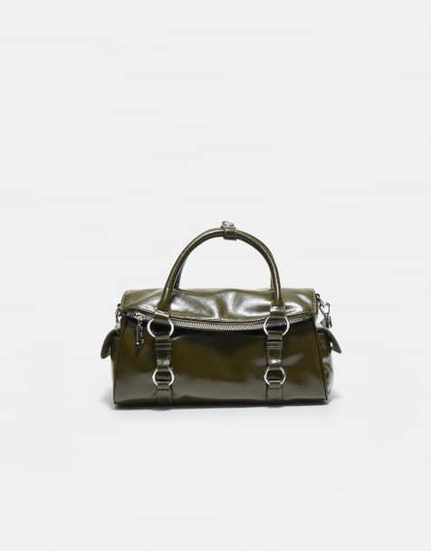 Stradivarius Bowlingtasche mit Reißverschluss in Khaki - view 1