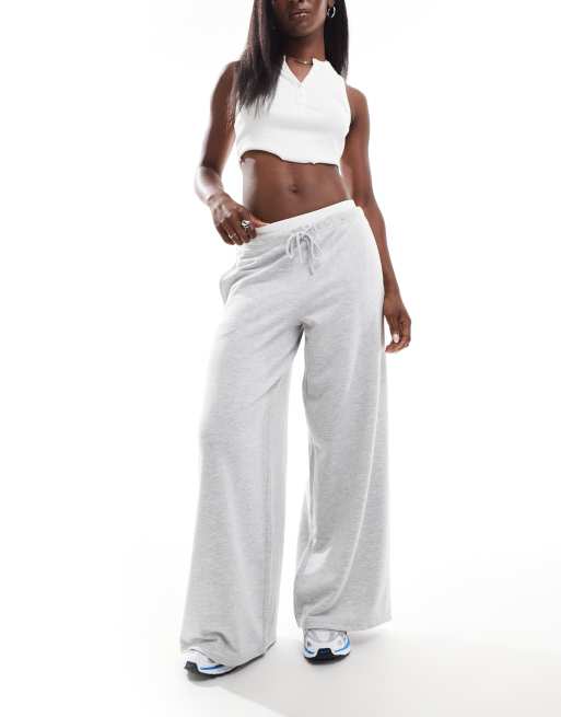 Stradivarius boxer detail wide leg sweatpants in gray | ASOS