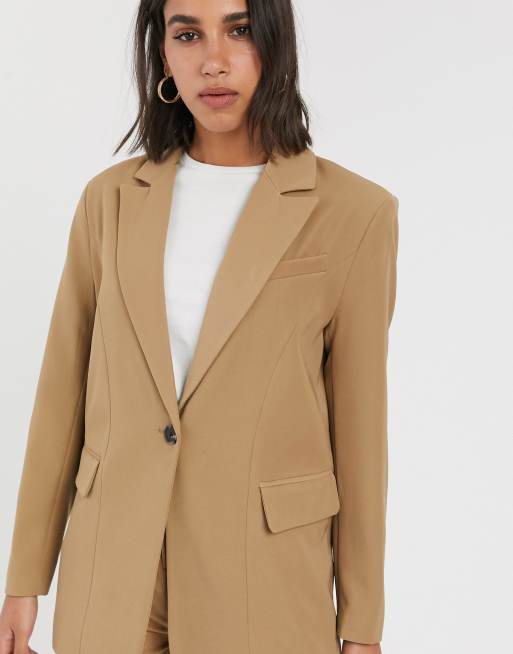 krijgen Huh Onleesbaar Stradivarius - Boyfriend blazer in beige | ASOS