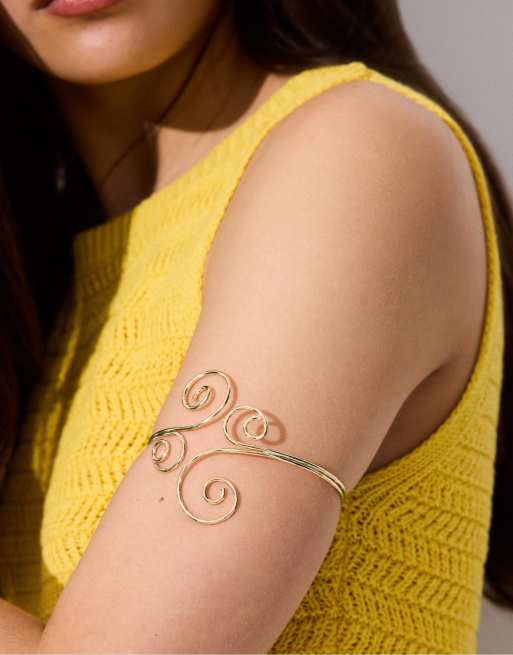 Stradivarius - Bracciale a spirale color oro, 2 di 4