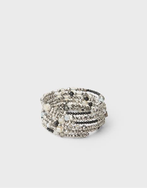 Stradivarius bracciale con perline grigio - view 1