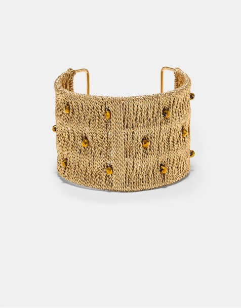 Stradivarius - Bracciale écru effetto rafia - view 1