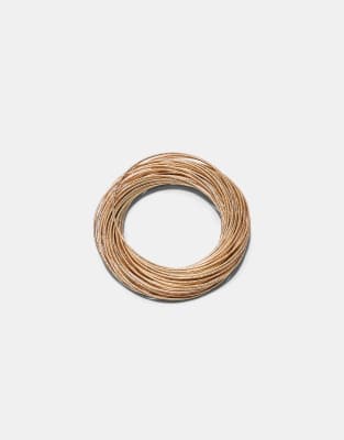Bracelet à plusieurs anneaux - Doré-Jaune M