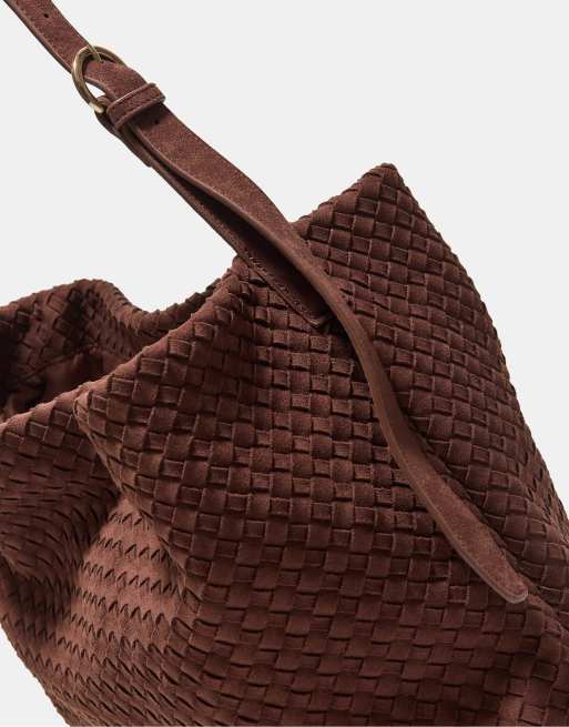 Stradivarius Braided shoulder bag in brown, 2 of 4