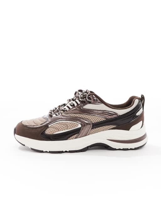 Stradivarius – Brązowe buty sportowe na grubej podeszwie, 2 z 5