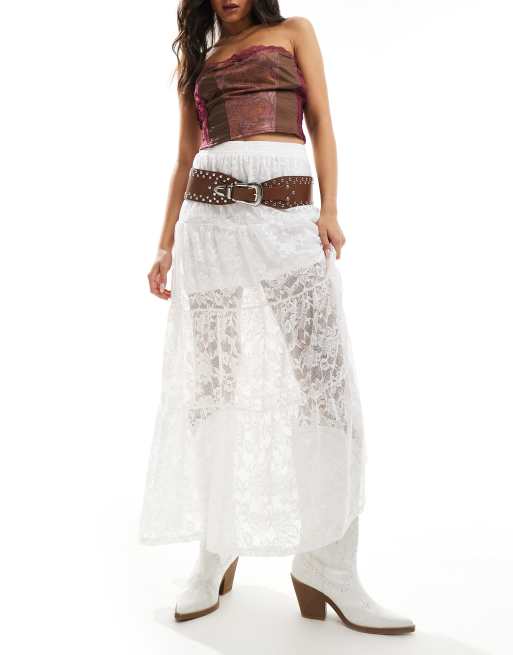 Stradivarius - Brede Western riem met studs in bruin, 4 van 4