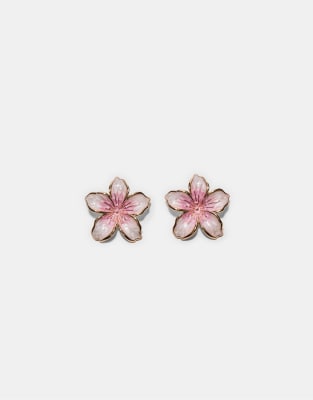 Stradivarius - Breloque fleur en émail - Rose pastel