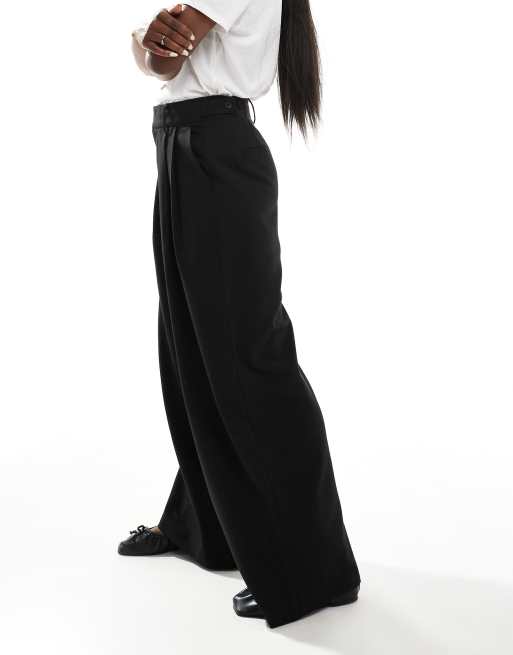 Stradivarius - Broek met super wijde pijpen in zwart, 5 van 5