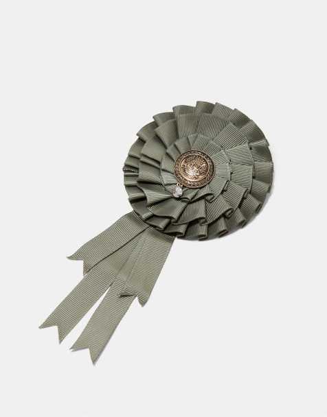 Stradivarius Brosche mit Schleife in Khaki - view 1